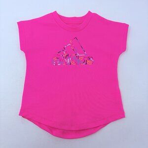 Adidas Baby Girls Size 9 Months Short Sleeve Graphic T-Shirt in Bright Pink 349